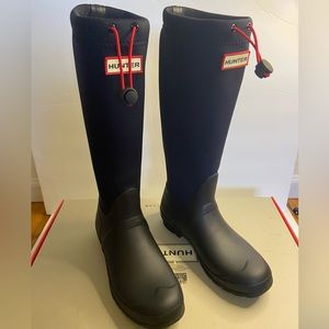 EUC Hunter Black Neoprene Tall Boots Size 9